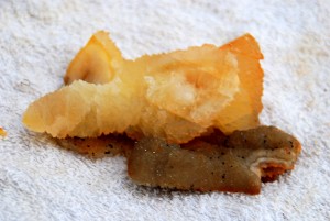 57 Yellow Chip on Druse With Hematite