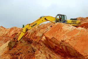 Bobby Operating The Track Hoe