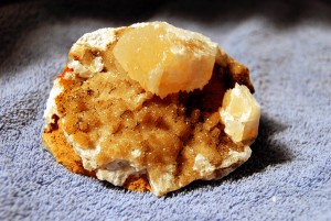 Brown Druse Plate with Limonite and Big Poker Chips