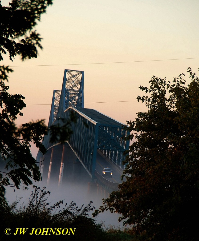 Miss River Bridge in Fog