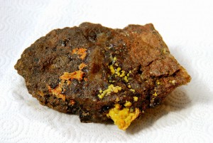 Saturday Find Greenockite on Fluorite