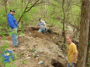 Old Fluorite Mine Digging in Tailings - Mark Pic